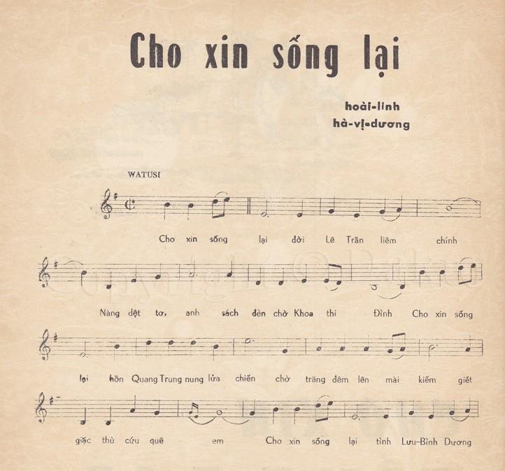 Sheet nhạc Cho Xin Sống Lại
